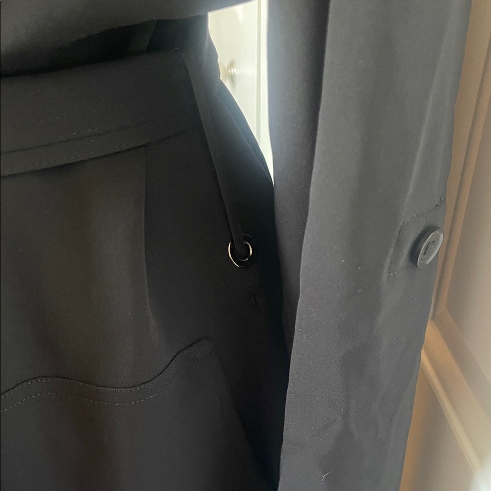 Babaton Black Long Open Front Duster Coat - Picture 9 of 16